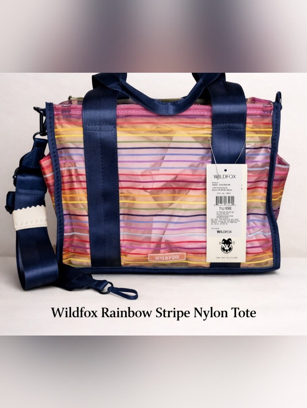 Wildfox Market Tote Bag Purse Crossbody Nwt Pink Stripe